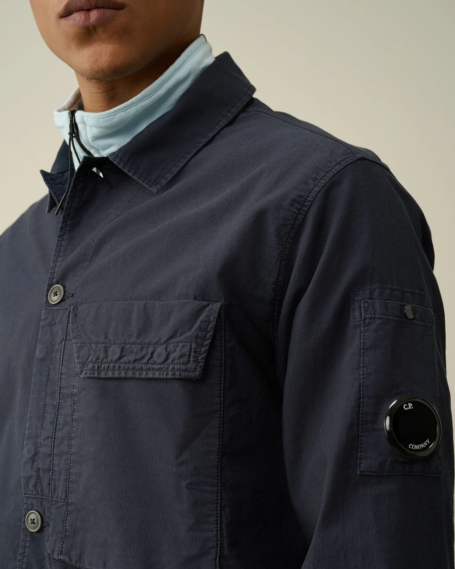 Cheap C.P. Company Flad Nylon Goggle Overshirt Sort