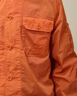 Store C.P. Company Flad Nylon Overtrøje Blaek Bla