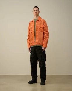 Store C.P. Company Flad Nylon Overtrøje Blaek Bla