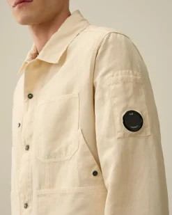 Outlet C.P. Company Flad Nylon Utility Overshirt Green Bay