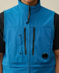 New C.P. Company Flad Nylon Vendbar Haettejakke Blaek Bla