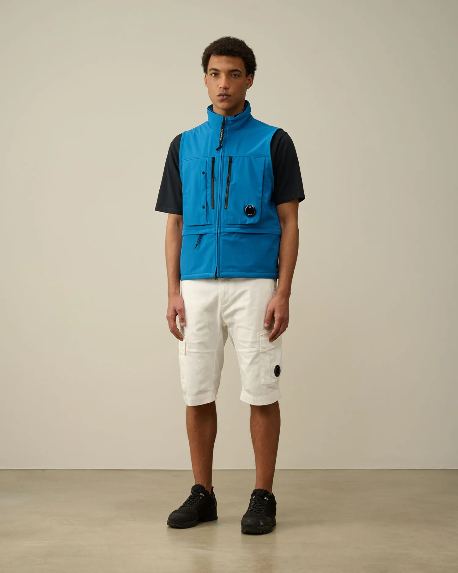 New C.P. Company Flad Nylon Vendbar Haettejakke Blaek Bla