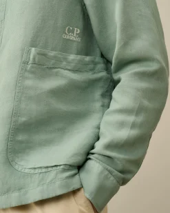 New C.P. Company Gabardine Pockets Skjorte Stjernelys Bla