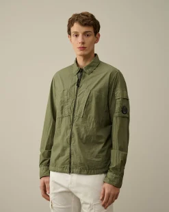 Cheap C.P. Company Gabardine Pockets Skjorte Ivy Gron