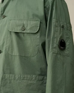 Flash Sale C.P. Company Gabardine Skjorte Med Knapper Pistacie Shell-Beige