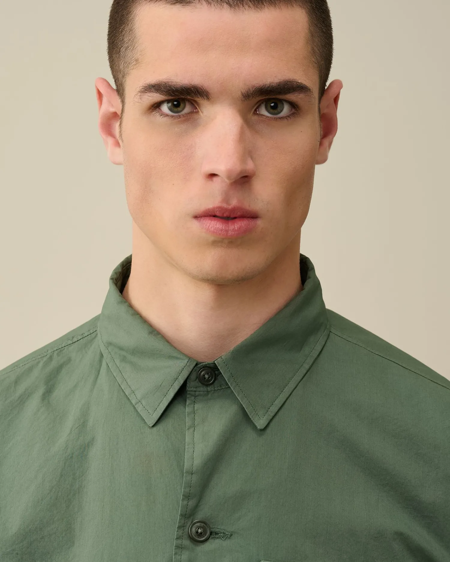 Flash Sale C.P. Company Gabardine Skjorte Med Knapper Pistacie Shell-Beige