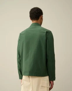 Discount C.P. Company Gabardine Skjorte Med Lynlas Blaek Bla