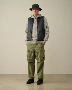 Cheap C.P. Company Haettetroje I Bomuldsfleece Stovregn Gra
