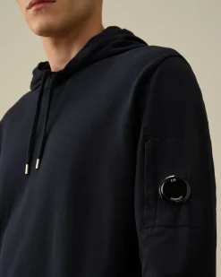 Best Sale C.P. Company Let Fleece Haettetroje Med Lynlas Rod Knop
