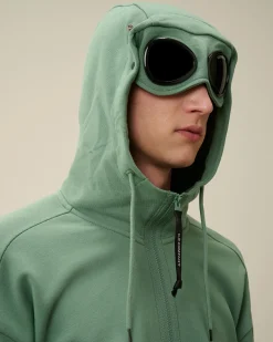 Cheap C.P. Company Let Fleece Haettetroje Med Lynlas Green Bay