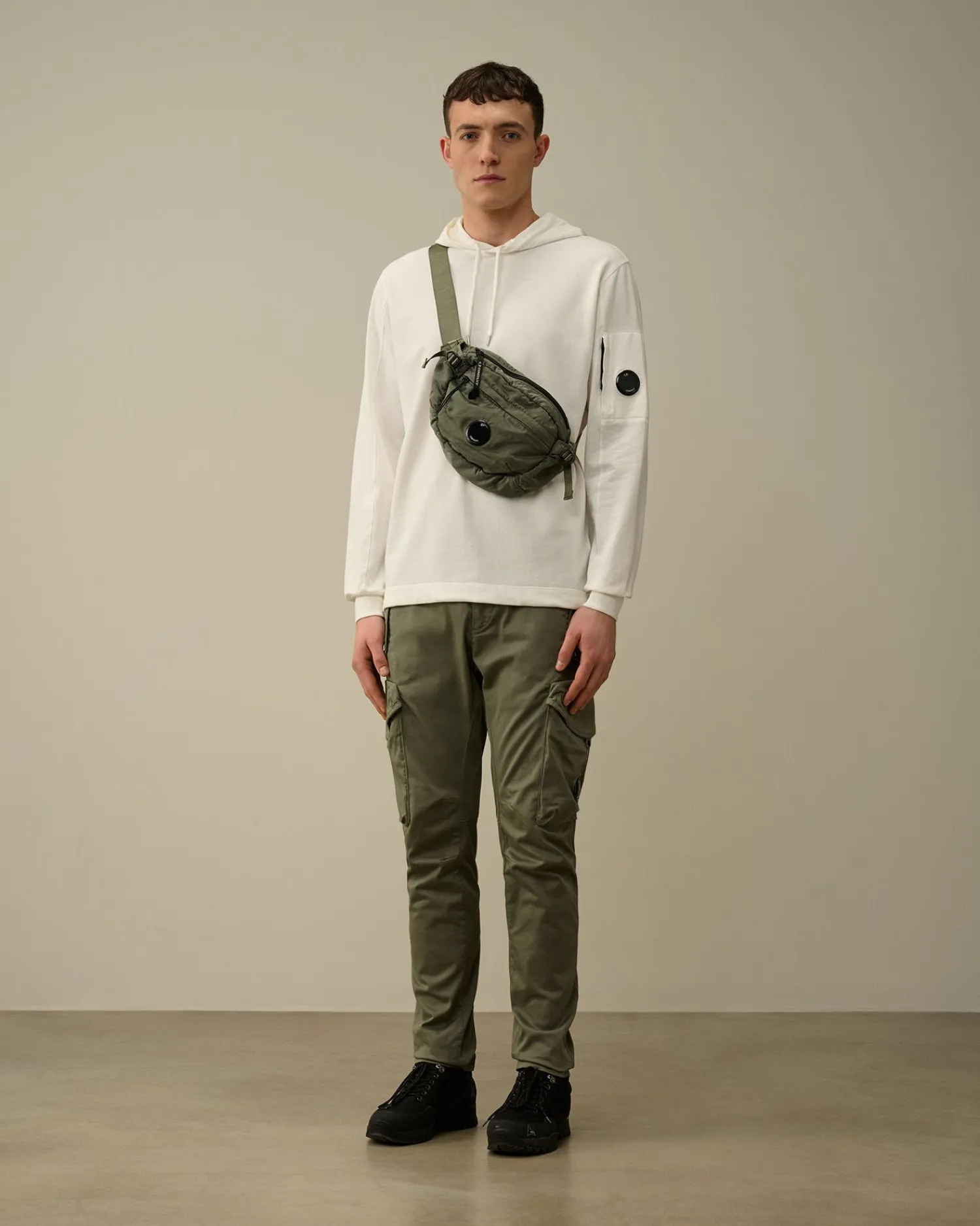 Store C.P. Company Let Fleece Logo Sweatshirt Pistacie Shell-Beige