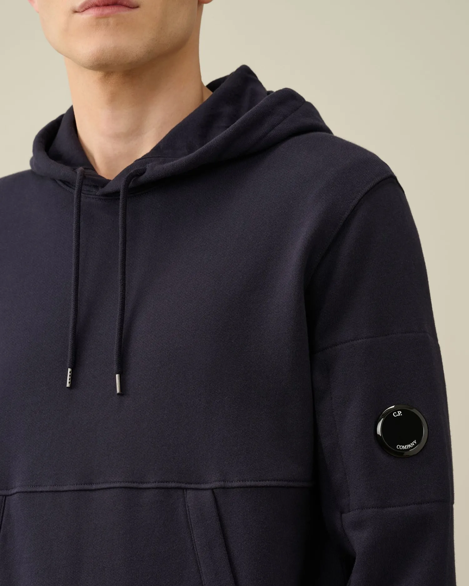 Hot C.P. Company Let Fleece Logo Sweatshirt Stovregn Gra