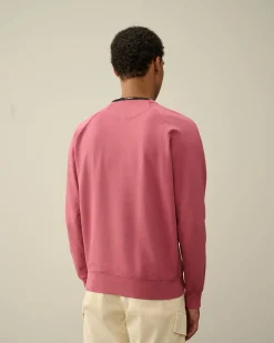Best C.P. Company Let Fleece Logo Sweatshirt Rod Knop