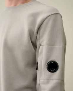 New C.P. Company Let Fleece Sweatshirt Med Lynlas Sort