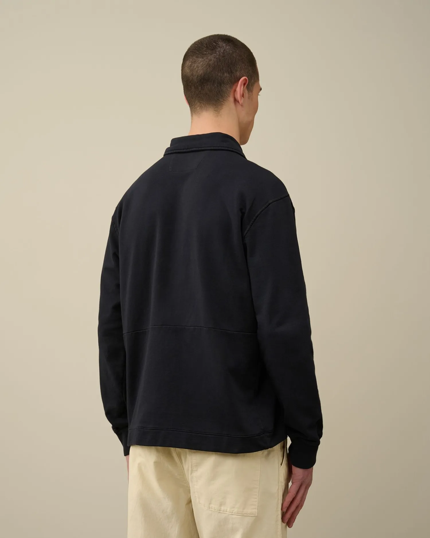 Hot C.P. Company Let Fleece Sweatshirt Med Lynlas Total Eclipse-Blue