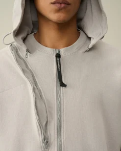 Cheap C.P. Company Let Fleece Sweatshirt Med Lynlas Stovregn Gra