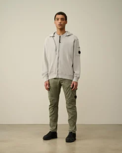Cheap C.P. Company Let Fleece Sweatshirt Med Lynlas Stovregn Gra