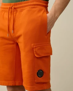 Flash Sale C.P. Company Light Fleece Utility Shorts Total Eclipse-Blue