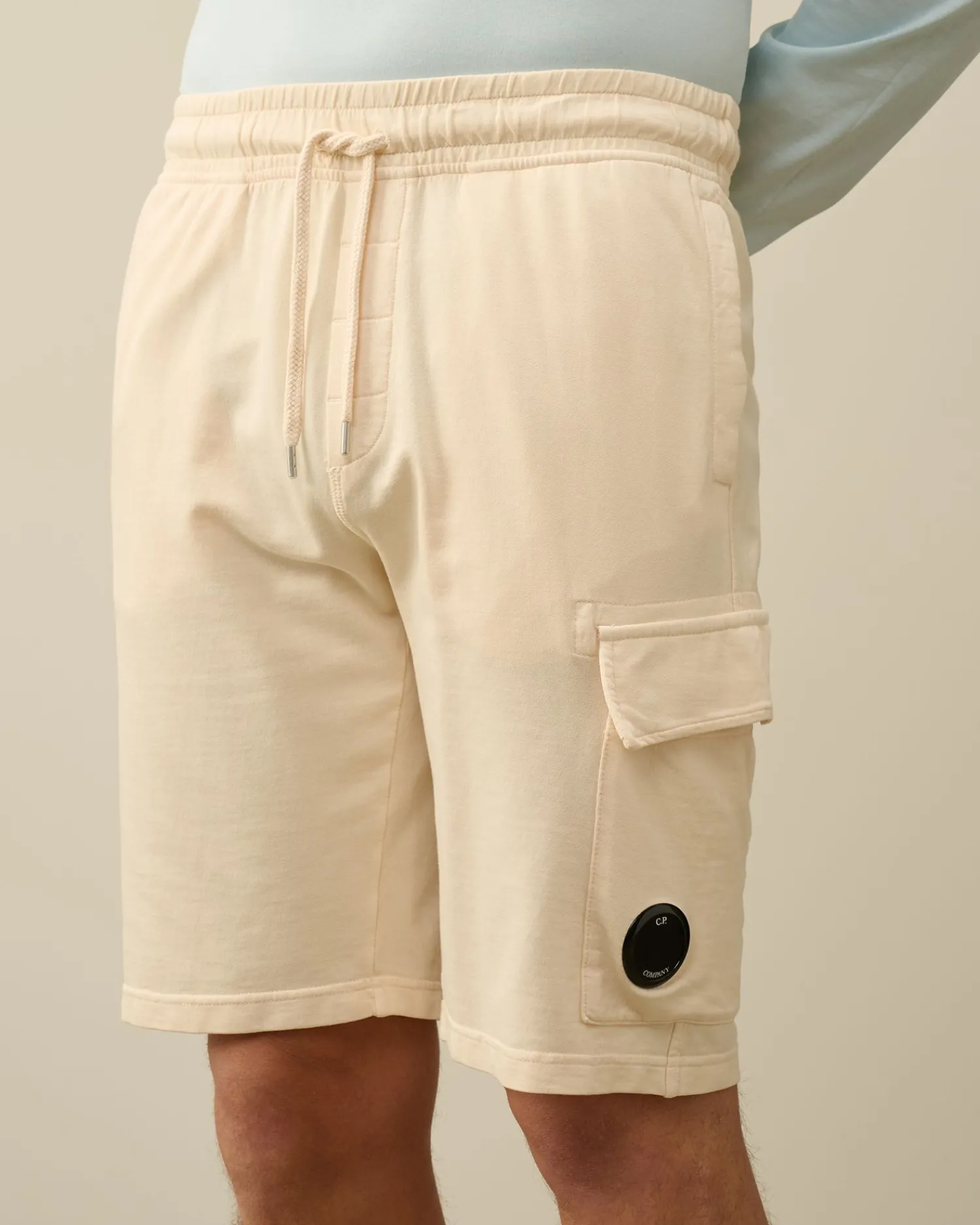 New C.P. Company Light Fleece Utility Shorts Stovregn Gra
