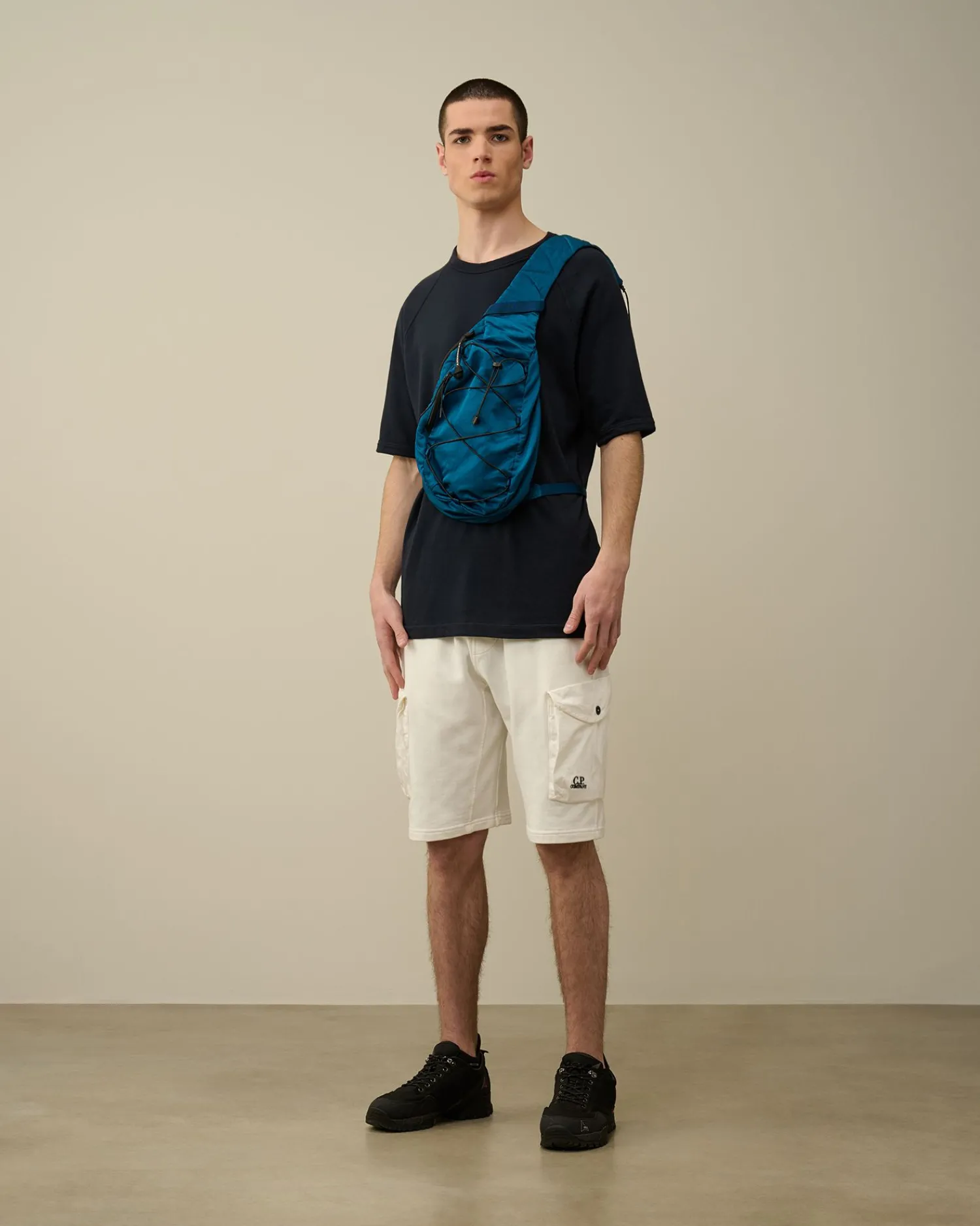 Best Sale C.P. Company Light Fleece Utility Shorts Gaze Hvid