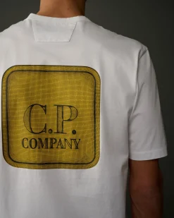 Clearance C.P. Company Metropolis Series Mercerized Jersey Grafisk T-Shirt Sort
