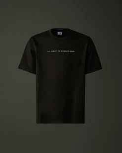 New C.P. Company Metropolis Series Mercerized Jersey Logo Grafisk T-Shirt Hvid