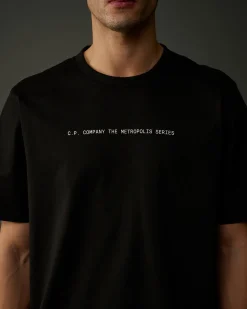 New C.P. Company Metropolis Series Mercerized Jersey Logo Grafisk T-Shirt Hvid