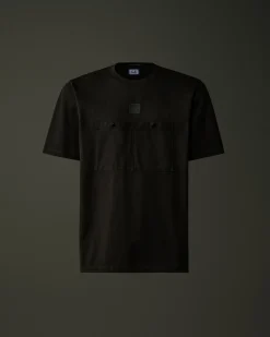 Sale C.P. Company Metropolis Series Mercerized Jersey Grafisk Badge T-Shirt Sort