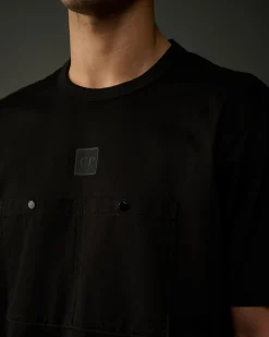 Sale C.P. Company Metropolis Series Mercerized Jersey Grafisk Badge T-Shirt Sort