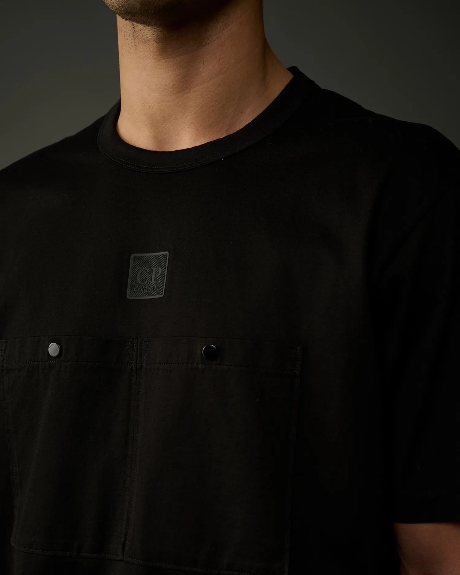 Sale C.P. Company Metropolis Series Mercerized Jersey Grafisk Badge T-Shirt Sort