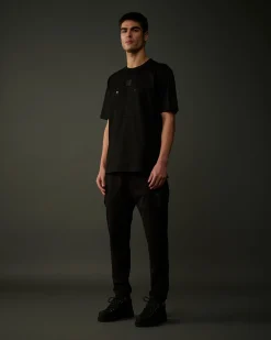 Sale C.P. Company Metropolis Series Mercerized Jersey Grafisk Badge T-Shirt Sort