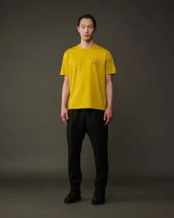 Fashion C.P. Company Metropolis Series Mercerized Jersey Logo Grafisk T-Shirt Svovl-Gul