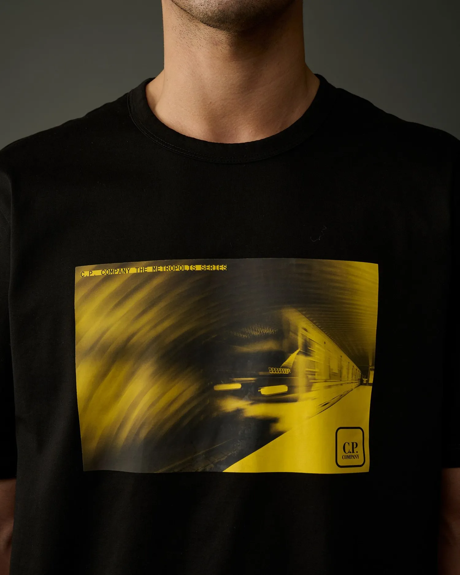 Online C.P. Company Metropolis Series Mercerized Jersey T-Shirt Med Grafisk Ansigt Hvid