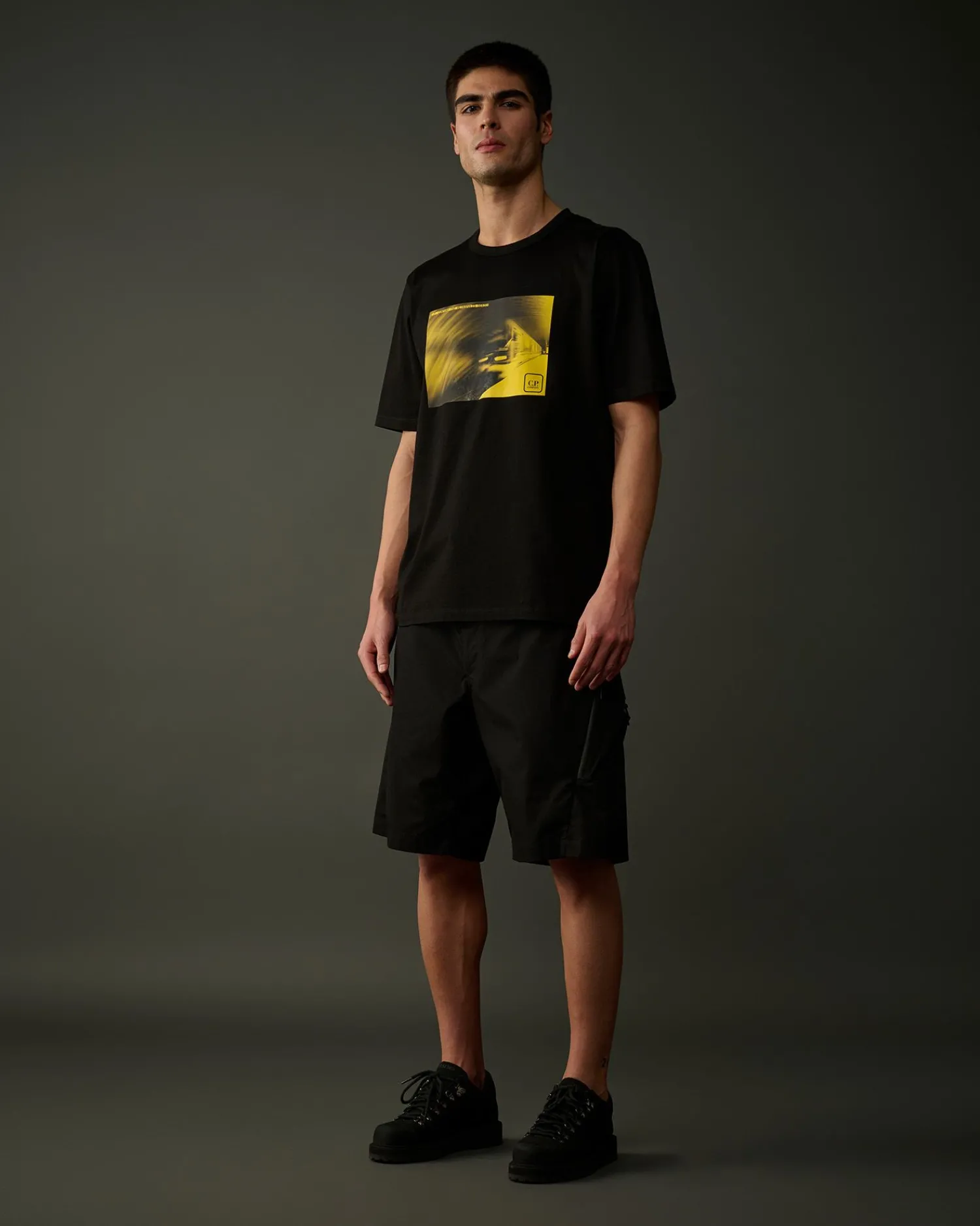 Online C.P. Company Metropolis Series Mercerized Jersey T-Shirt Med Grafisk Ansigt Hvid