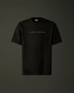 Cheap C.P. Company Metropolis Series Mercerized Jersey Logo T-Shirt Turbulens-Gra