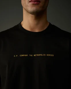 Cheap C.P. Company Metropolis Series Mercerized Jersey Logo T-Shirt Turbulens-Gra