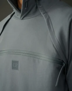 Shop C.P. Company Metropolis Series Stretch Fleece Sweatshirt Med Blandet Lomme Sort