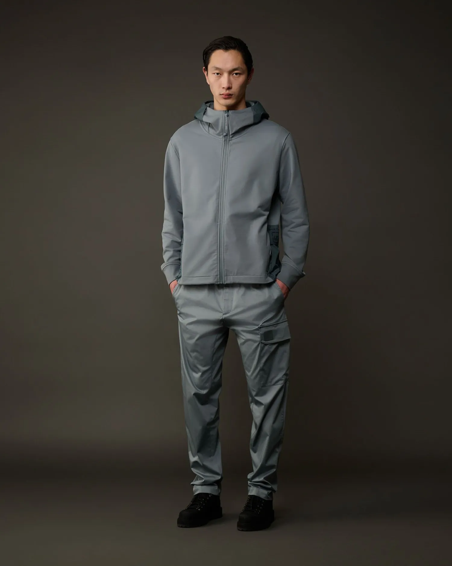 Clearance C.P. Company Metropolis Series Stretch Fleece Grafisk Haettetroje Hvid