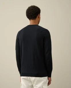 New C.P. Company Sea Island Strik Med Lynlas Sort