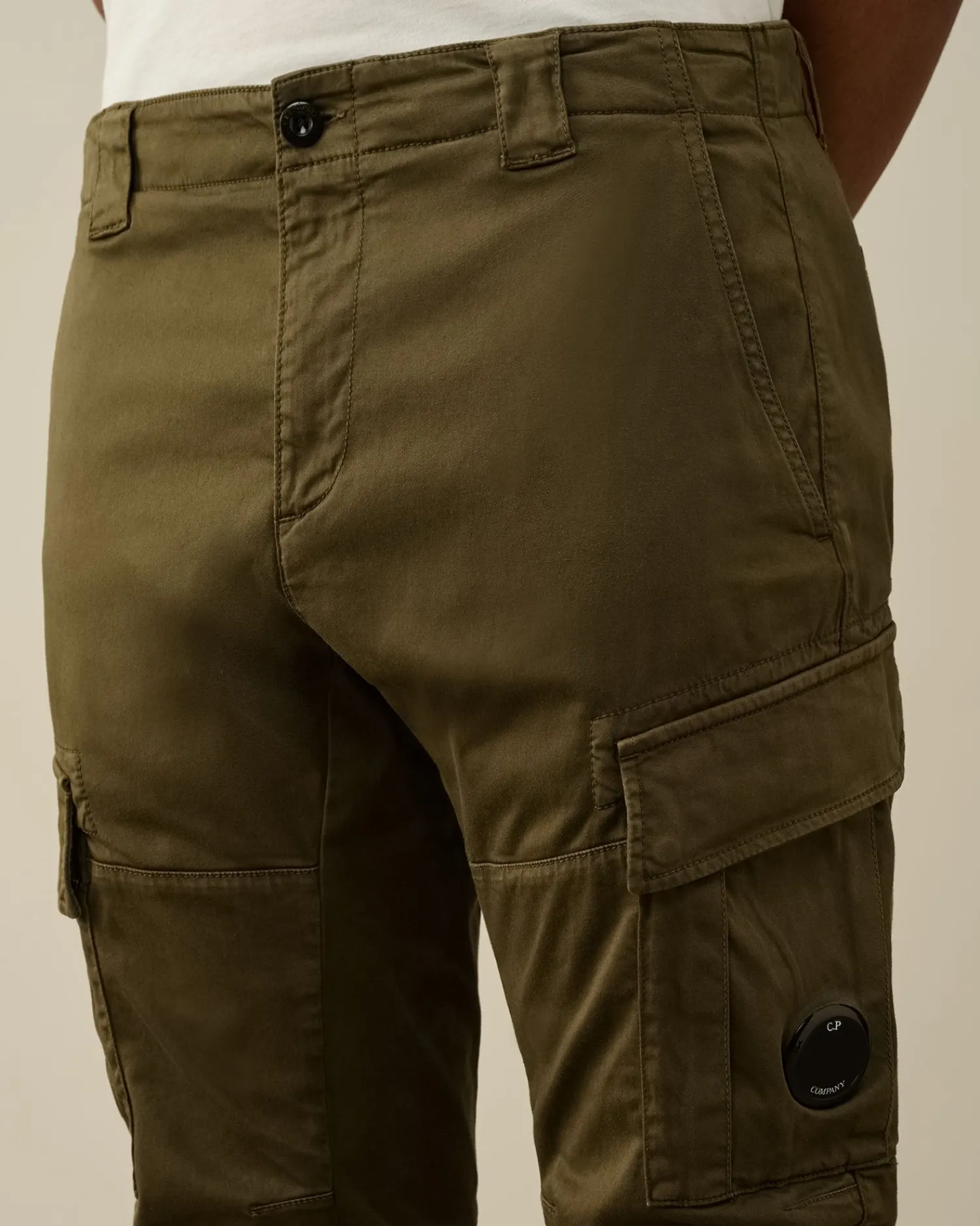 Online C.P. Company Straek Satin Ergonomiske Cargobukser Blaek Bla