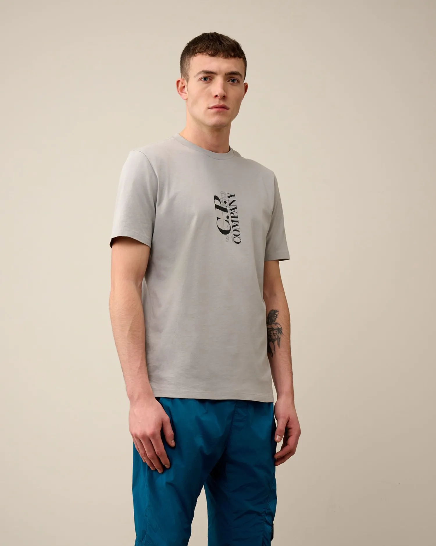 Shop C.P. Company Stretch Piquet Almindelig Langaermet Poloshirt Gaze Hvid