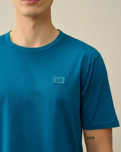 Cheap C.P. Company Stretch Piquet Poloshirt Med Almindelig Stribet Krave Gaze Hvid