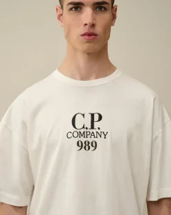 Hot C.P. Company Stretch Piquet Poloshirt Med Almindelig Stribet Krave Ivy Gron