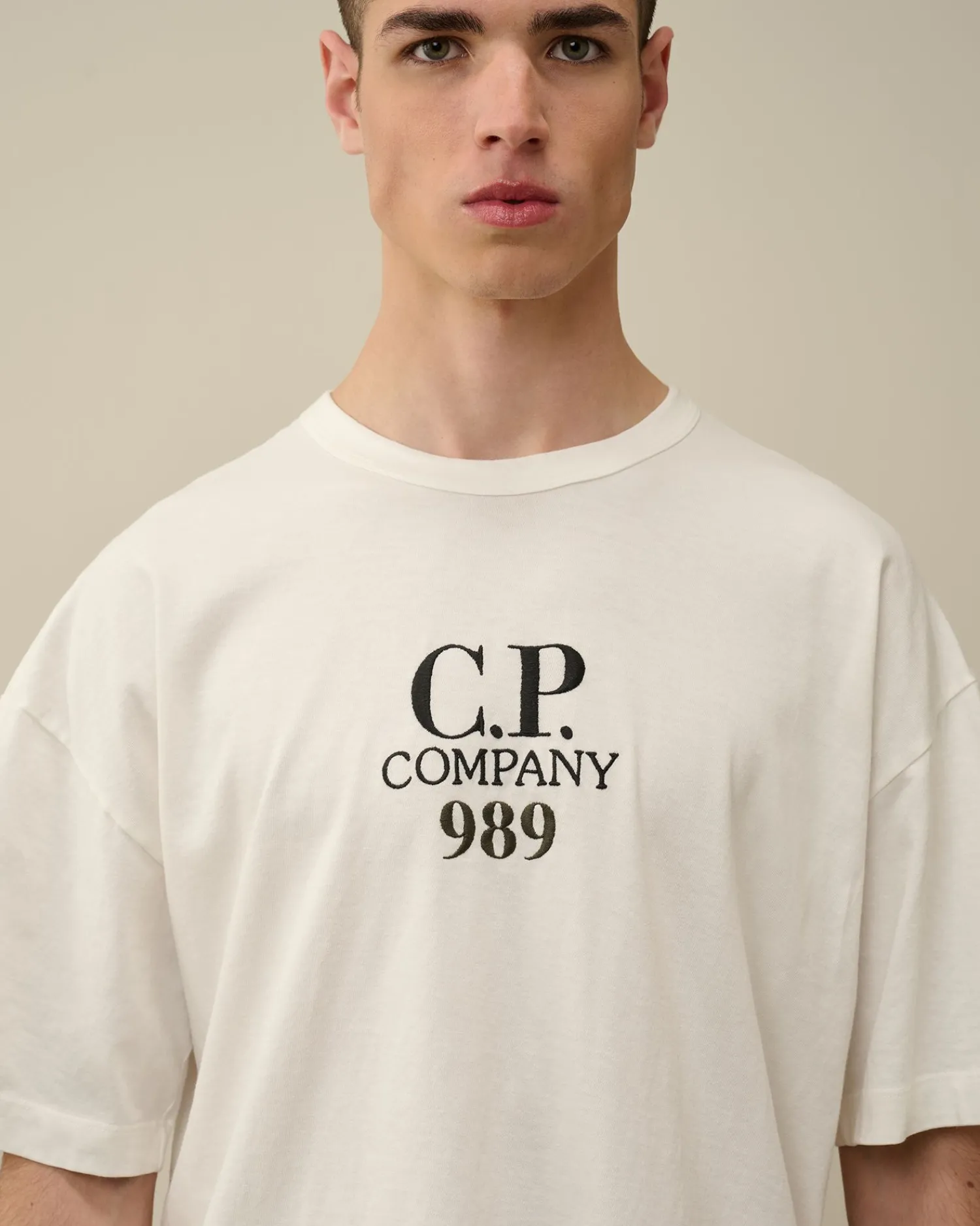 Hot C.P. Company Stretch Piquet Poloshirt Med Almindelig Stribet Krave Ivy Gron