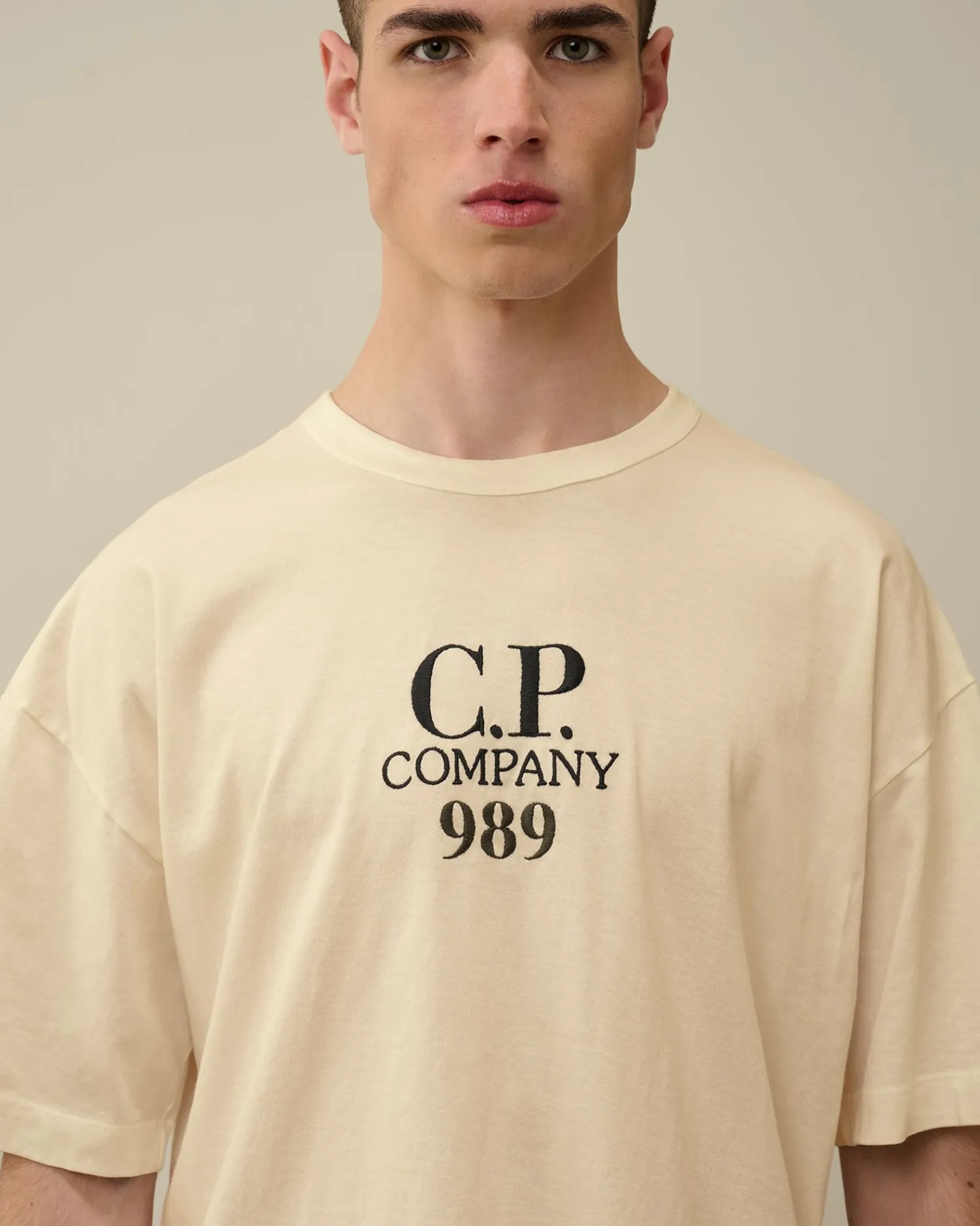 Cheap C.P. Company Stretch Piquet Poloshirt Med Almindelig Stribet Krave Sort