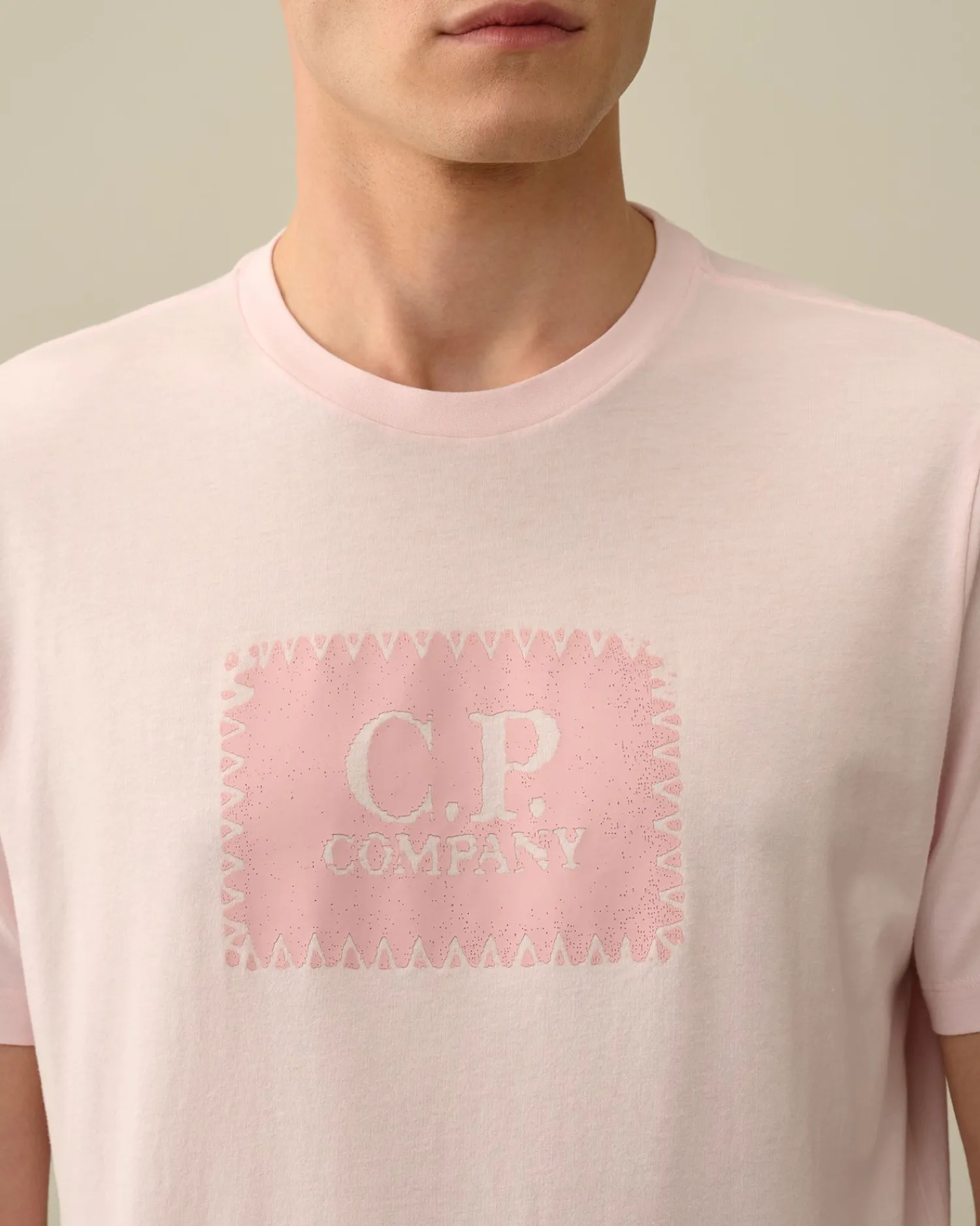 Outlet C.P. Company Stretch Piquet Regular Polo Shirt Gaze Hvid