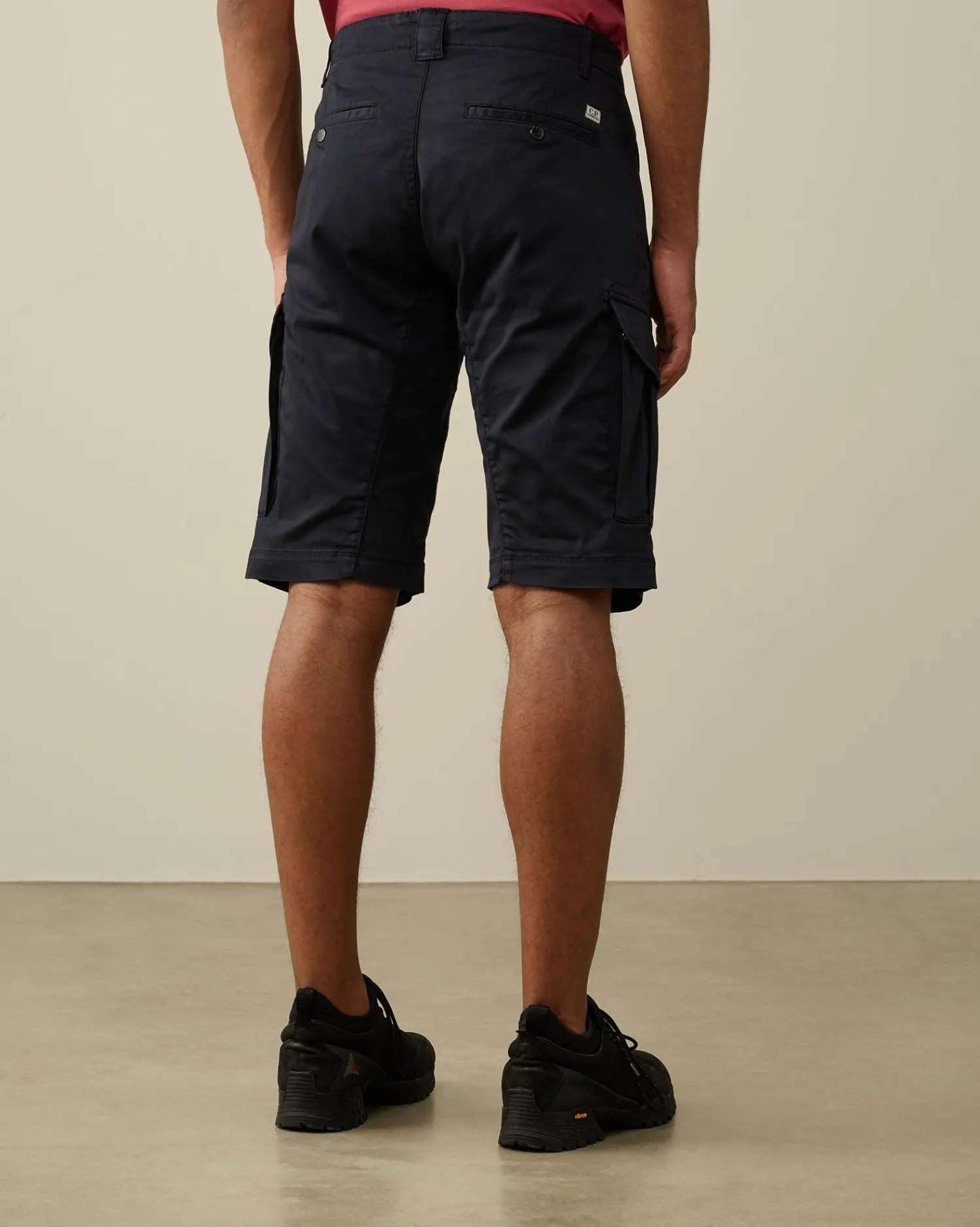 Shop C.P. Company Stretch Satin Cargo Shorts Total Eclipse-Blue