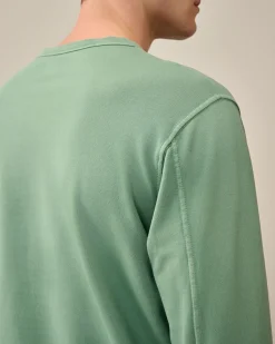 Hot C.P. Company Sweatshirt Med Blandet Bomuldsfleece Med Lynlas Gaze Hvid