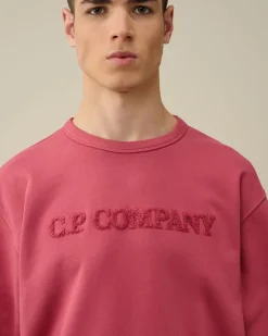 Hot C.P. Company Sweatshirt Med Blandet Bomuldsfleece Med Lynlas Agave Gron