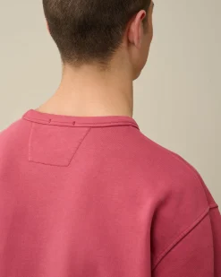 Hot C.P. Company Sweatshirt Med Blandet Bomuldsfleece Med Lynlas Agave Gron